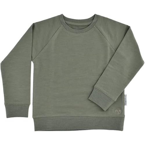 Woolino Soft Merino Wool Kids Sweatshirt - Crewneck Pullover Sweatshirt for Boys & Girls - Breathable &Temperature-Regulating