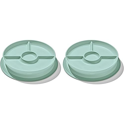 OXO Tot Stick and Stay Suction Divided Plate - Opal (Pack of 2)