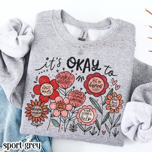 Teacher Sweatshirt Special Education Floral Sweater Mental Health Diversity Pullover Cute Motivational Therapist Positivity Crewneck Gift