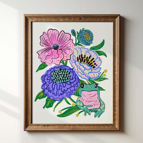 Frog Floral - Art Print – Tara Reed Art