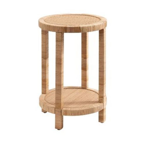 Kate and Laurel Rafina Rattan Side Table, 16x16x24, Natural