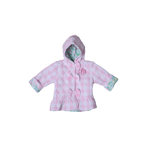 Quilted Pink Gingham and Floral Coat