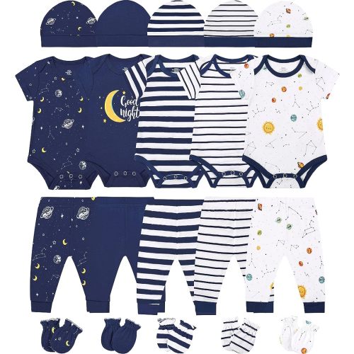 ABeCue Baby Boy Layette Essentials Set Newborn Girl Clothes Pack Infant Gift Sets 20-Piece