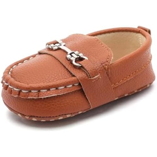 LONSOEN Baby Girls Boys Loafers Prewalker Dress Crib Shoes