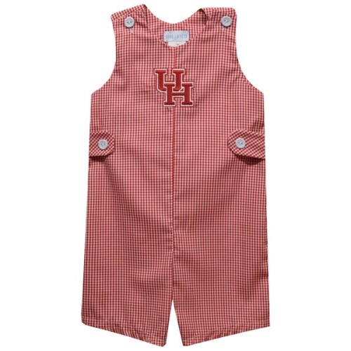 Houston Cougars Vive La Fete Infant Gingham Jon Jon Romper - Red