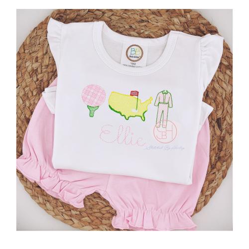 Girls Personalized Golf Shirt: Embroidered Toddler Top or Bodysuit