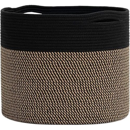 Goodpick Wicker Blanket Basket Living Room, Toy Storage for Playroom, 45L