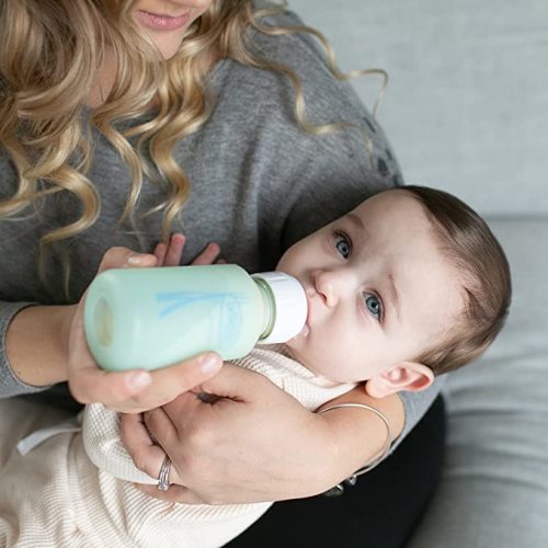 Dr. Brown's Options+ Narrow Glass Bottle Sleeve, 100% Silicone, Mint, BPA-Free, 4 oz, 1-Pack
