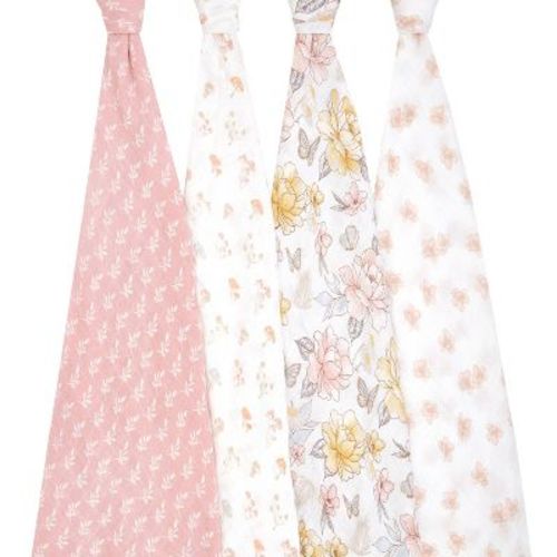 aden + anais Essentials Organic Swaddle Blanket -Outdoors - 4pk