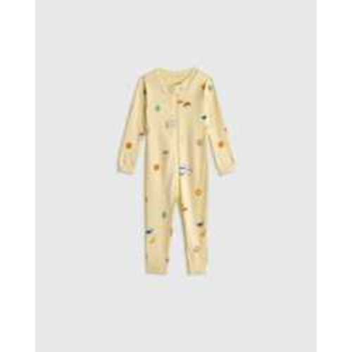 100% Organic Cotton One Piece Pajama - Baby in Grey Stripe