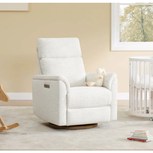 Lulla Power Swivel Nursery Glider Recliner with Power Headrest and Nightlight