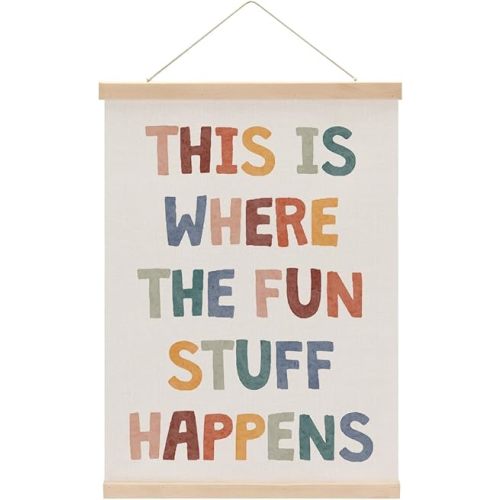 XFN Boho Wall Hanger, Nursery Decor, Playroom Essentials, Educational Posters, Wall Art, Hanging Banner, Farmhouse, Living Room, Toddler Room, Girls Boys Room Decor