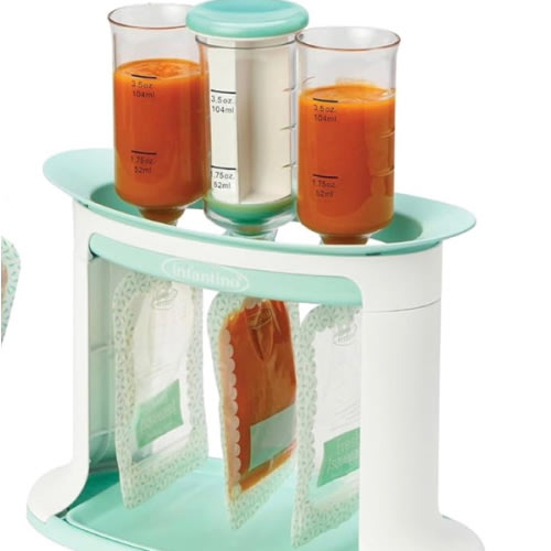 Infantino Squeeze Station for Homemade Baby Food, Pouch Filling Station for Puree Food for Babies and Toddlers, Dishwasher Safe and BPA-Free