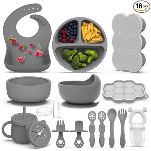 16 Pack Silicone Baby Feeding Set