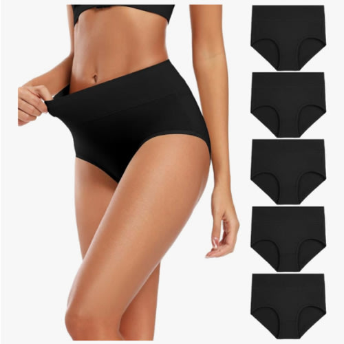 Molasus Women's Cotton Underwear High Waisted Full Coverage Ladies Panties (Regular & Plus Size)