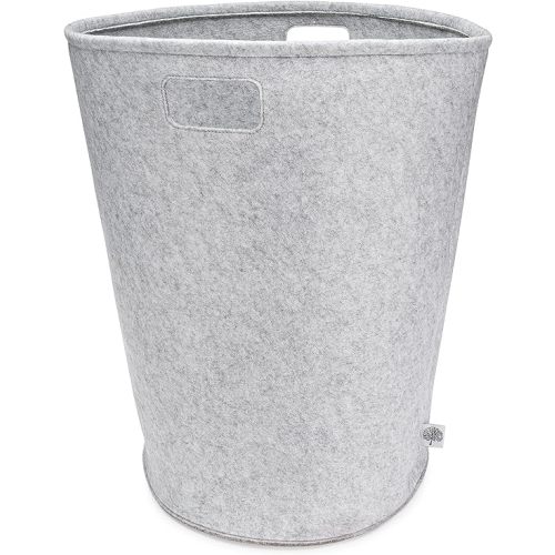 Parker Baby Nursery Laundry Hamper - Large Felt Storage Basket and Baby Hamper for Nursery (Oatmeal)