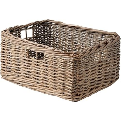 StorageWorks Pantry Baskets, Willow Storage Baskets for Organizing, Shelves, Pantry Organizers and Storage, Brown, 16 ½"L x 13"W x 7 ½"H