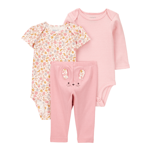 Baby Girl 3-Piece Floral Mouse Little Character Set® - Pink - Carter's | Carter's