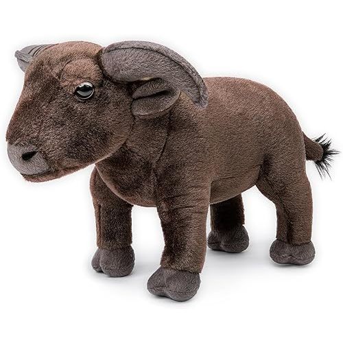 Realistic Buffalo Stuffed Animal, 12in Soft Plush Toy, Unique Plushie Model Doll for Kids