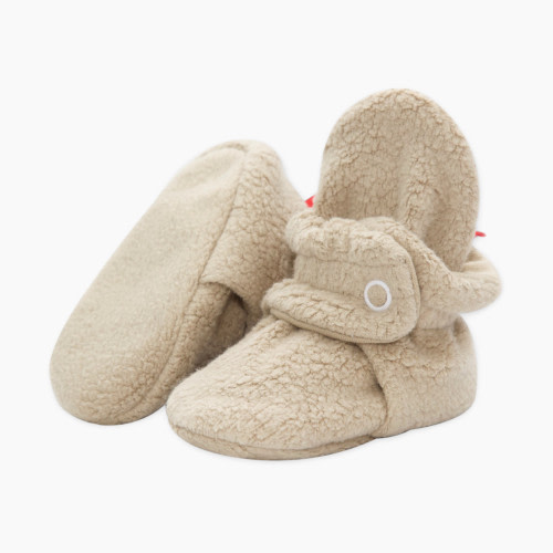 Zutano Cozie Fleece Bootie - Khaki, 3 M