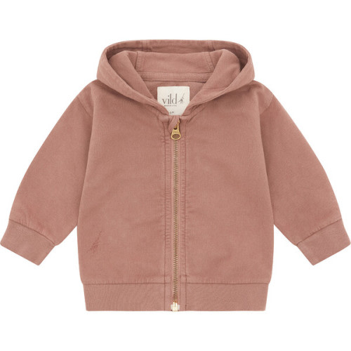 Organic Cotton Zip Up Hoodie, Natural Pink Clay & Beetroot Dye - Vild House of Little | Maisonette