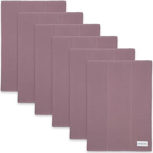 Comfy Cubs Baby Burp Cloths Set (Pack of 6) - Large, 6-Layer, Ultra Absorbent 100% Cotton for Infant Spit-Up, Drool, and Messes - Soft, Gentle, Thoughtful New Born Baby Gifts, Mulberry