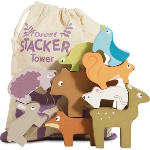 Woodland Stacking Forest Animals & Bag – 10 Pieces – Iconic Toy Store For Kids of All Ages | FAO Schwarz
