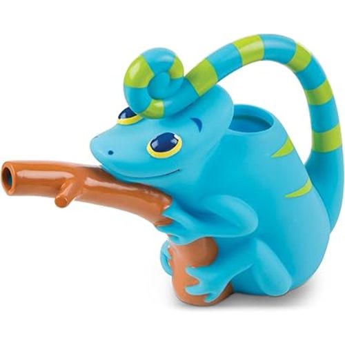 Melissa & Doug Sunny Patch Camo Chameleon Watering Can with Tail Handle and Branch-Shaped Spout