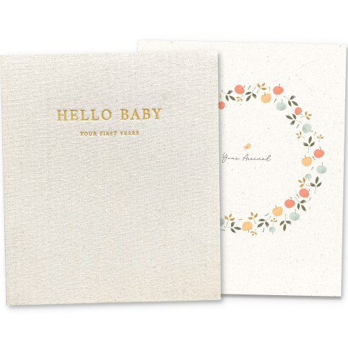 Baby Memory Book - First Year Keepsake - Linen Floral Milestone Book for Girls - Clementine | Peachly – Peachly USA