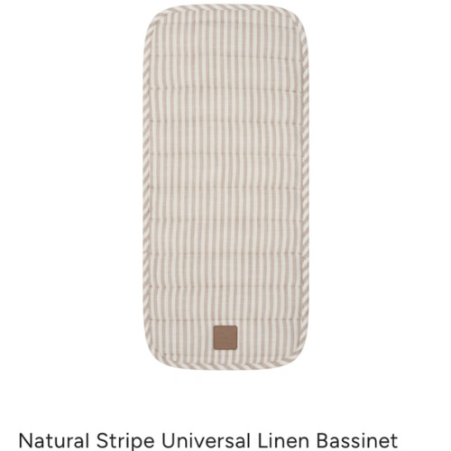 Natural Stripe Universal Linen Bassinet Liner