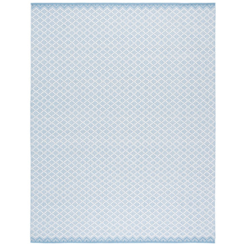Ebern Designs Blume Hand Woven Wool/Cotton Geometric Rug in Light Blue/Ivory & Reviews | Wayfair