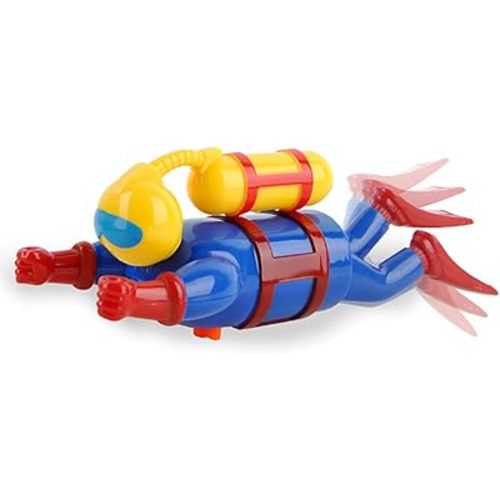 Miracland Wind-Up Scuba Diver Bath Toy – Clockwork Swimming & Diving Action, Battery-Free Bathtub/ Pool Frogman Figure, BPA-Free STEM Gift (Diver)