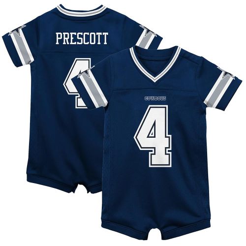 Dak Prescott Dallas Cowboys #4 Navy Newborn Infants Team Color Home Romper Bodysuit Player Jersey