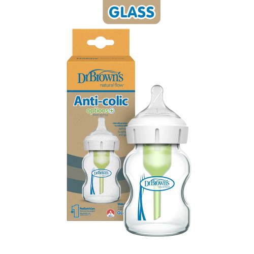 Dr. Brown's, Anti-Colic Baby Bottle, 5 oz, Wide-Neck Glass