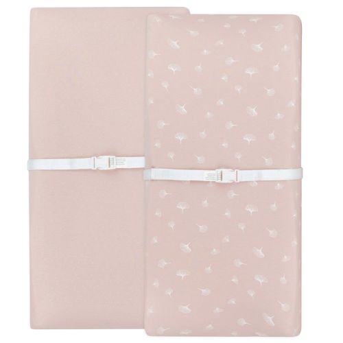 Ely's & Co. Baby Changing Pad Cover - Cradle Sheet 100% Combed Jersey Cotton Gingko and Pin Dot 2 Packs