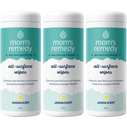 MOMREMEDY Hydrogen Peroxide Cleaning Wipes | All Purpose Cleaner and Stain Remover | Multipurpose for Kitchen, Bathroom, All Surfaces