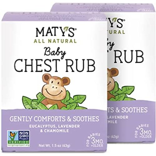 Matys Baby Chest Rub - Naturally Comfort, Soothe and Help Relieve Congestion in Babies 3 Months+, Petroleum Free - Made with Soothing Lavender and Chamomile, 1.5 oz - 2 Pack