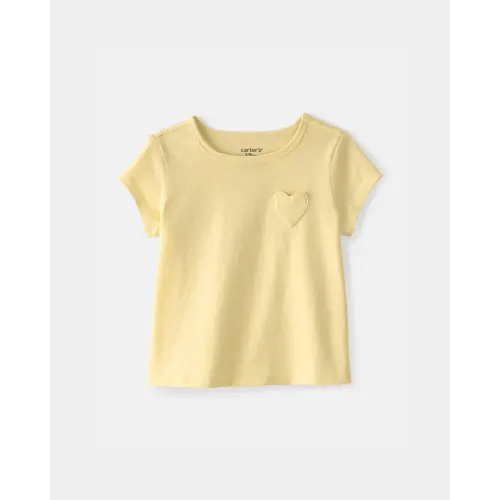 Baby Girl Heart Pocket Top - Yellow | Carter's