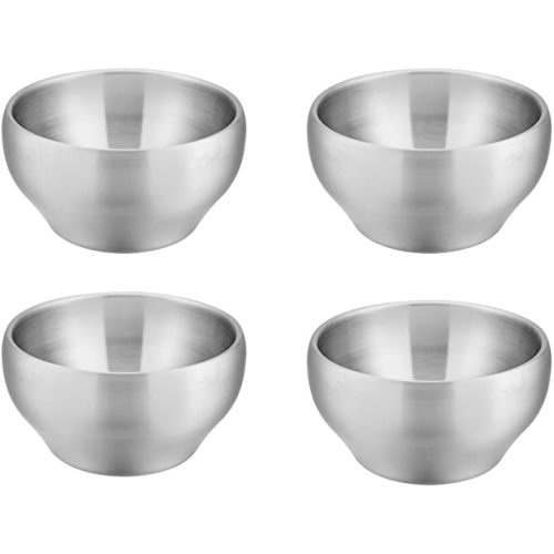 E-far Stainless Steel Bowls for Kids-6 Pack, 12OZ Double Walled Baby Toddler Bowls for Baby Food/Cereal/Snack, 18/10 Non-Toxic Metal & Unbreakable, Dishwasher Safe