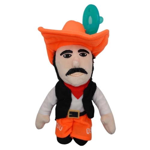 Gamezies Baby Boy and Girl Silicone Oklahoma State Pistol Pete Mascot Pacifier with Detachable Plush, Bpa-Free, 0-6 Months