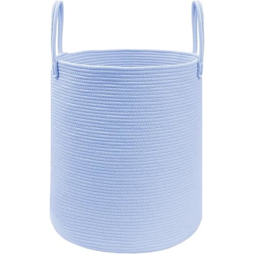 JMvicyroam 60L Cotton Rope Laundry Basket Hamper, Blue