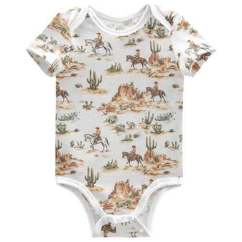 joogoo Western Cowboy Horses Pattern Baby Bodysuits Short Sleeve Cotton Onesies Clothes 3Months