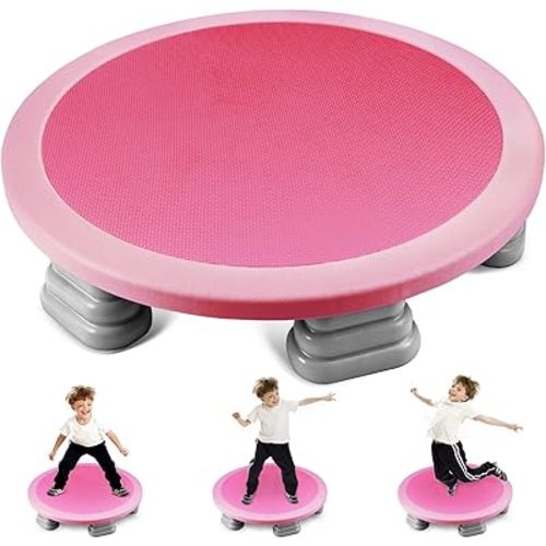 Kids Universal Trampoline Bounce Board for Boys and Girls Aged 3-12 Round Bounce Trampoline with Non-Slip Base，Kids Sensory Balance Training Equipment