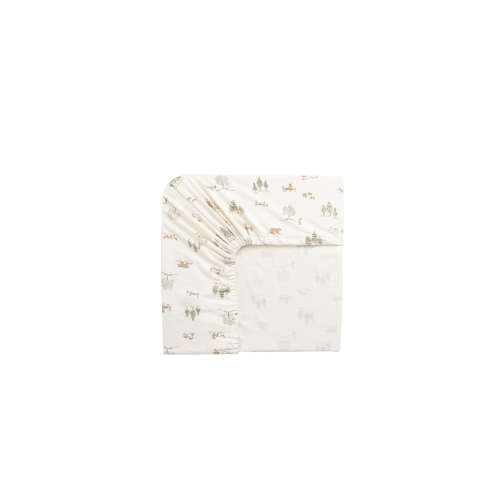 Organic Cotton Cot Sheet - Pine Forest Friends – Jamie Kay USA