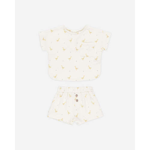 Woven Boxy Top + Short Set || Geese