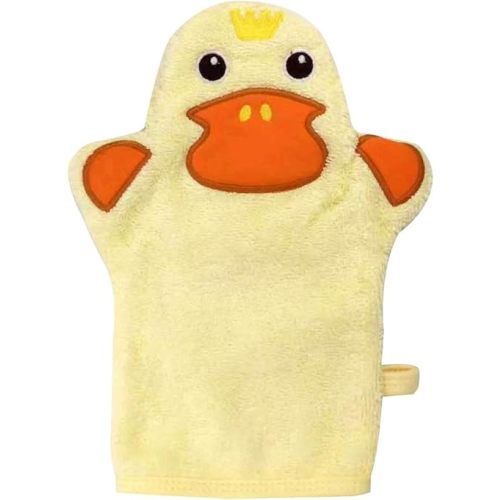 JN&LULU Baby Organics Bath Mitt Toddlers Bath Cotton and Soft Scrub Bathing Loofah Baby Shower Gifts (Duck)