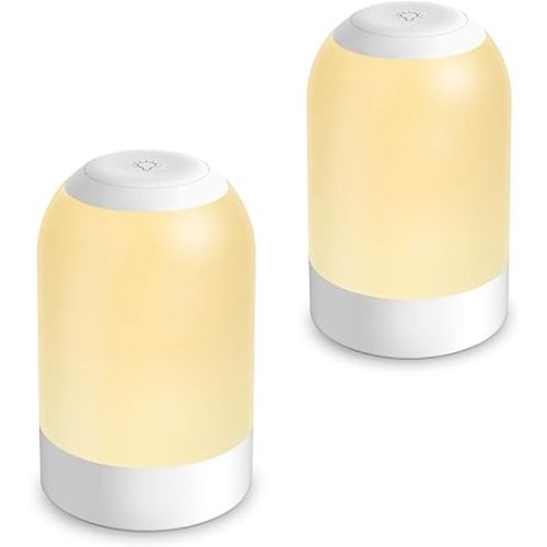 Bedside Touch Night Light, Baby Nursery Nightlight for Kids Adults, Egg Light with Timer, Dimmable Small Cordless Table Lamp for Nightstand/Bedroom/Children's Room, USB Rechargeable, White/Warm/Amber