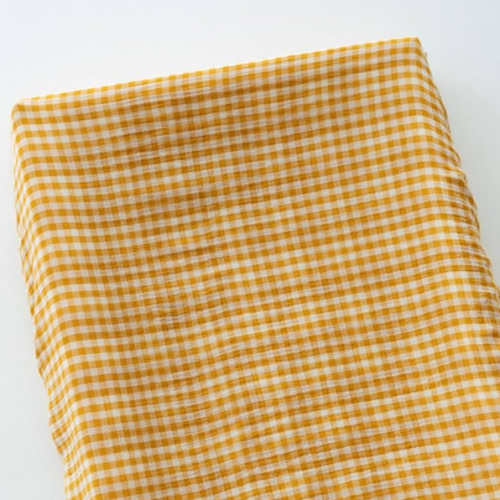 TISU Gingham Diaper Changing Pad Cover, 16 x 32 inches, Soft Muslin Cotton, Elastic Band, Check Pattern (Mustard Yellow Gingham)