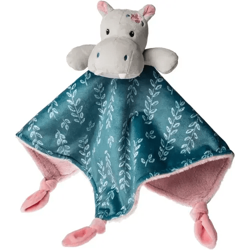 Mary Meyer Stuffed Animal Lovey Security Blanket, 13 x 13-Inches, Jewel Hippo