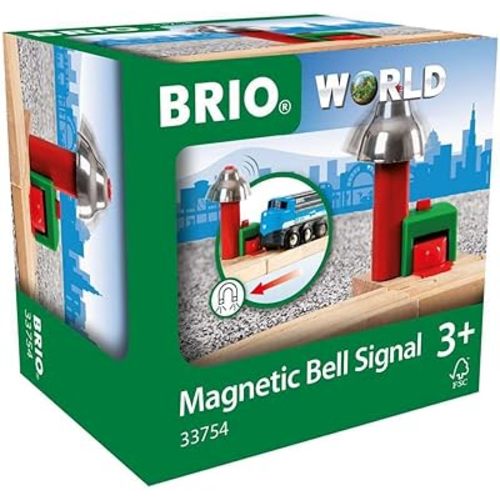 Brio Magnetic Bell Signal, Green - Accessory for Toy Train Sets, Ages 3 and Up